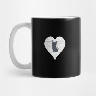 Terrier Heart Jigsaw Pieces Design - Gift for Terrier Black Lovers Mug